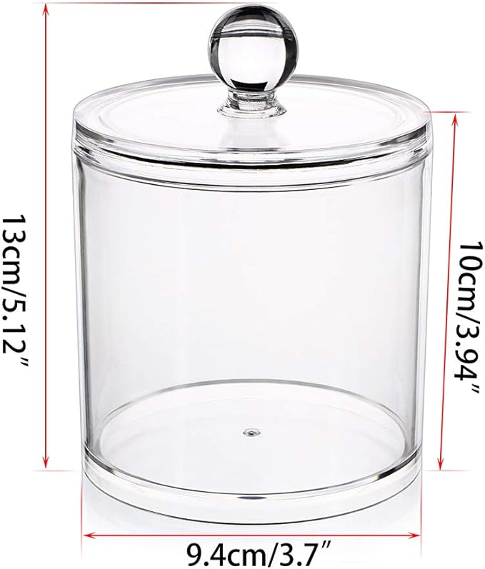 Hipiwe Cotton Ball and Swab Holder Organizer Clear Acrylic Apothecary Jar - Image 4