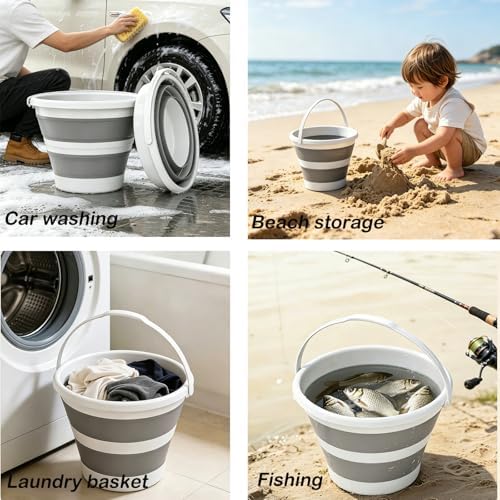 Collapsible Bucket with Handle 5L, Foldable Pop Up Water Tub, Small Cleaning - Image 6