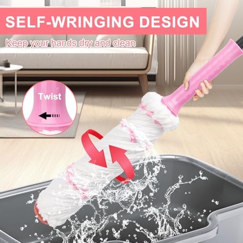 KeFanta Self Wringing Twist Mop, Microfiber Floor Mop - Image 4