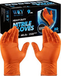 wcy 9 Mil Heavy Duty Disposable Nitrile Gloves, Diamond Grip by Unknown