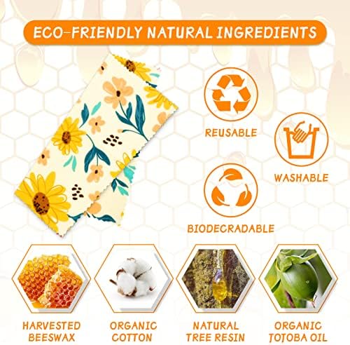 Beeswax Wrap, 9 Pack Eco-Friendly Beeswax Wraps - Image 2
