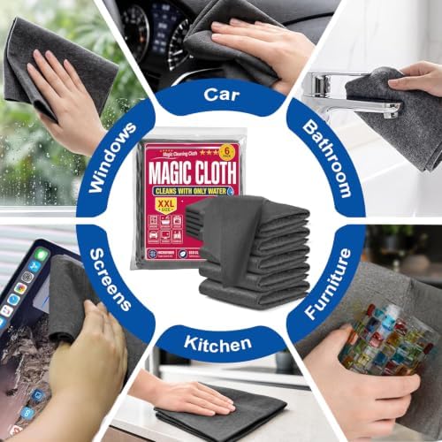 Magic Cleaning Cloth 6‑Pack, Lint-Free Streak-Free Microfiber Towels - Image 7