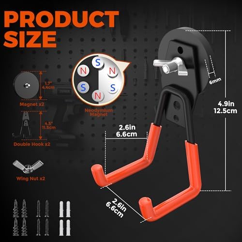 Large Strong Magnetic Hooks Heavy Duty Garage Big Magnet Hooks Extra Strength - Image 2
