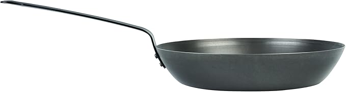Met Lux 12 Inch Fry Pans, 6 Lightweight Frying Pans - Induction-Ready, Triple-Riveted, Black Carbon Steel Cooking Skillets, Durable, For Searing, Sauteing, And Browning Food - Restaurantware