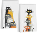 2 Pcs Cute Cat Kitchen Towels, Funny Cats Gifts Absorbent Hand Towels-04 by Jztco
