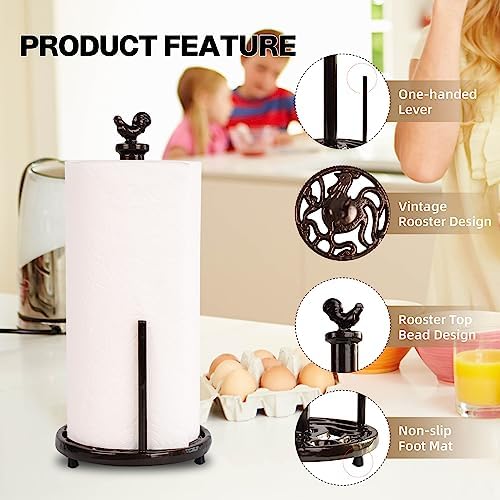 Cast Iron Rooster Paper Towel Holder - Image 2