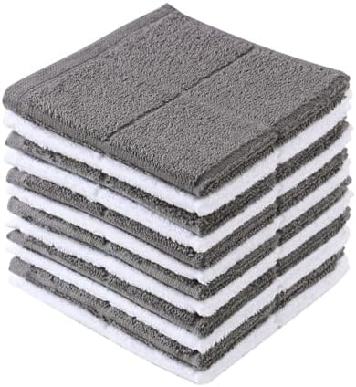 Glynniss Dish Rags for Washing Dishes, 100% Cotton Grey Kitchen WashCloths by Glynniss