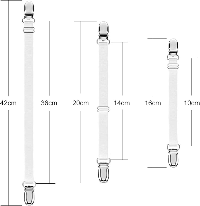 Boao 12 Pcs Bedsheet Strap Elastic Clip, 4-8 Inch Length | Adjustable Corner - Image 2