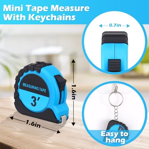 Kanayu 100 Pcs Mini Tape Measure Keychains 3 ft Small Retractable Measuring - Image 2