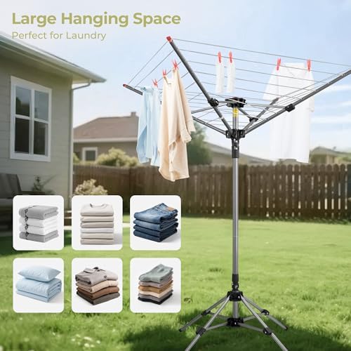 EASI 82 Ft Rotary Clothes Drying Rack - Image 4