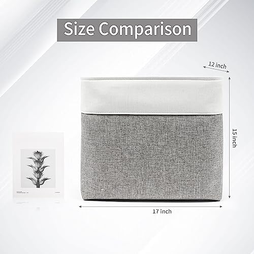 Bagnizer Large Fabric Storage Baskets | 50L Storage Bins, Decorative Linen - Image 6