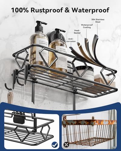 JOTPE Shower Caddy Suction Cup, No-Drill Suction Shower Organizer - Image 4