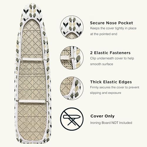 UniSimp Ironing Board Cover and Pad 15"x54" Extra Thick Natural Cotton - Image 3