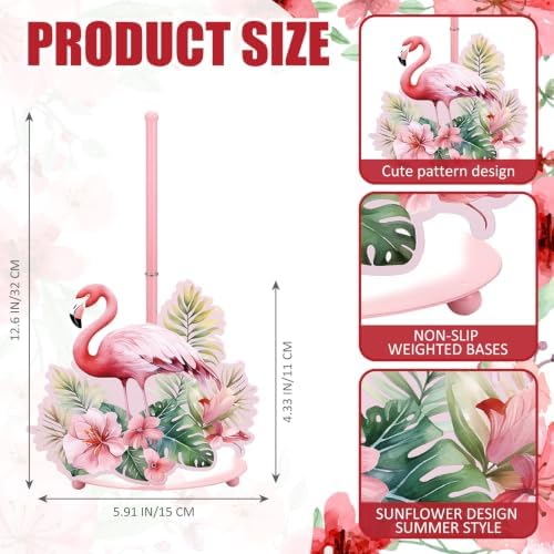 Shimeyao Pink Flamingo Metal Paper Towel Holder Farmhouse Tropical Flamingo - Image 2