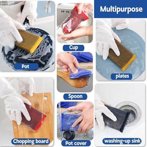 Kitchen Sponges for Dishes Steel Wool Scrubber Sponges for Kitchen Heavy Duty - Image 5