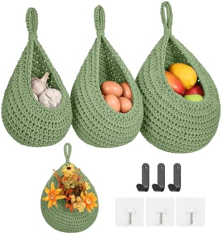Boho Wall Hanging Fruit Baskets by INJORAN