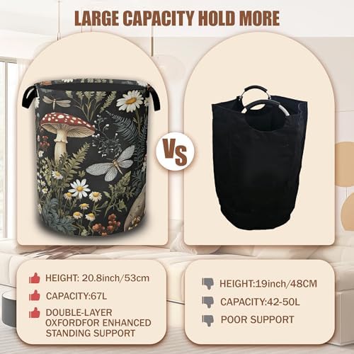 Wild Mushroom Forest Laundry Basket, Laundry Hamper Waterproof Oxford Cloth - Image 4