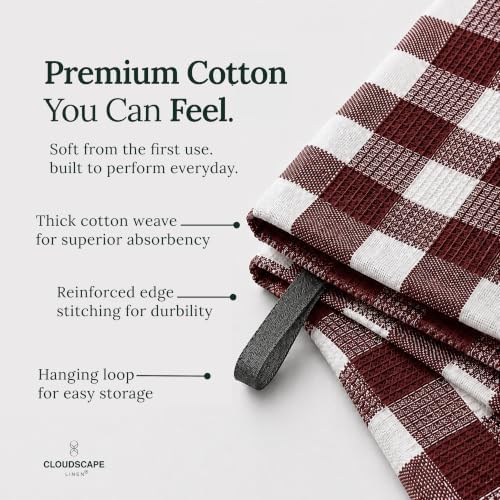Cloud Scape Linen Premium Kitchen Towels Set of 6, Quick Dry - Image 2