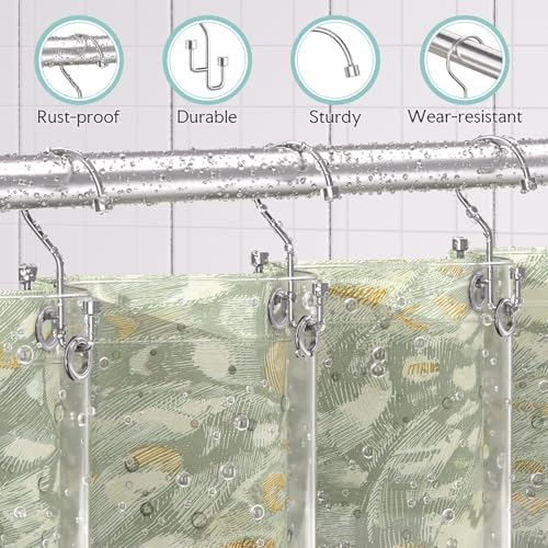 Bathway 12-Pack Double Shower Curtain Hooks, Rust-Resistant Metal Shower - Image 5