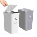 XPIY Trash Can with Lid, 2 Pack 4 Gallons/15 Liters Garbage Can with Press Top, Small Trash Can Dog Proof, Plastic Trash Bin, Waste Basket for Bathroom|Kitchen|Bedroom|Office (1, GreyWhite)