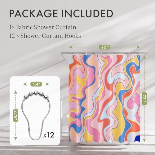 AmazerBath Shower Curtain, Abstract Pink Cloth Shower Curtain Sets - Image 7