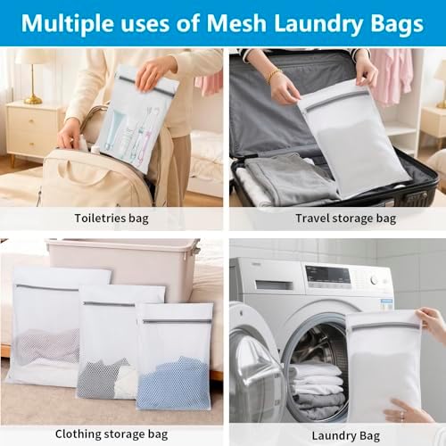 150L Laundry Bag Backpack with 3 Sizes Mesh Wash Bags and Shoulder Straps - Image 4