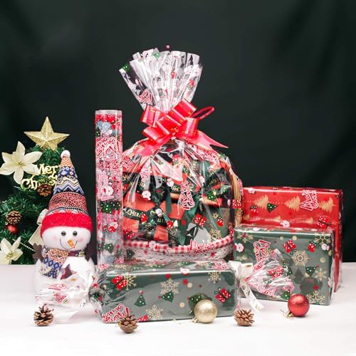 JOYIT 100' Long X 17.5” Wide Christmas Cellophane Wrap Roll - Image 4