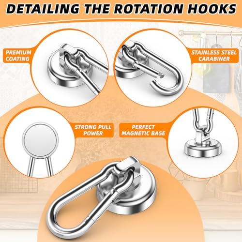 FINDMAG 10 Pack Magnetic Hooks for Cruise Cabins, Magnet Hooks, 70 LBS - Image 5