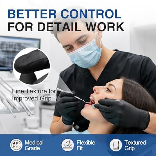 Schneider Black Nitrile Gloves, Gloves Disposable Latex Free, Powder Free - Image 5