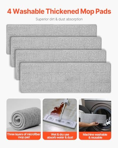 VEVOR Flat Mop, Self Wringing, Microfiber Floor Cleaner - Image 5