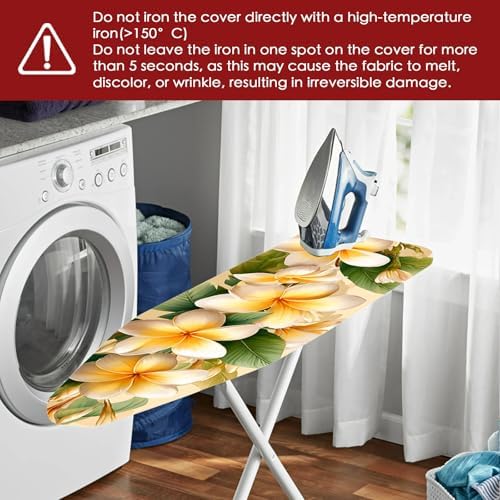 Nuxovilar Yellow White Floral Ironing Board Cover 15x54 Polyester - Image 6
