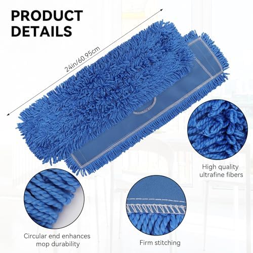 Commercial 24 Inch Dust Mop Head: Replacement Sweeper and Janitorial Industrial - Image 7
