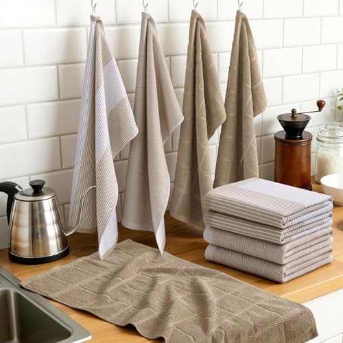 Homaxy 6 Pack Cotton Terry Premium Kitchen Towels, 18 x 28 in - Image 6