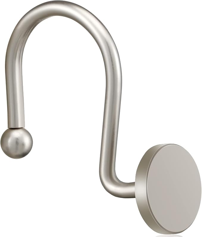 CHICTIE Nickel Shower Curtain Hooks, Rustproof Shower Curtain Rings - Image 2