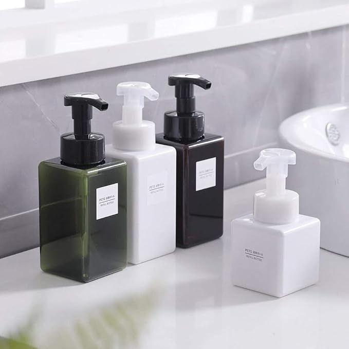 UUJOLY Foaming Soap Dispenser, 450ml Refillable Pump Bottle Plastic - Image 5