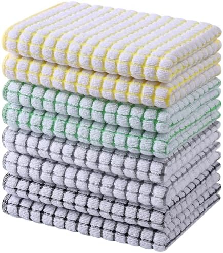 Mordimy Cotton 8 Pack Terry Kitchen Towels, 16 x 25 Inches by Mordimy