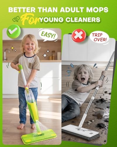 Toddler Spray Mop-Montessori Toys Mini Size Cleaning Mini Mop that Really Spray - Image 4