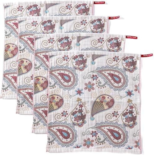 Cotton Reversible Boho Dish Towels, 4 Pack by STASOPTK