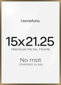 Homeforia 15x21.25 Bronze Puzzle Frame, High End Metal 15 x 21.25 Picture Frames without Mat, 21.25x15 Thin Brass Poster Frame for Wall, 15by21.25 Puzzle Art Frames, Tempered Glass, Wall Kit, Set of 1