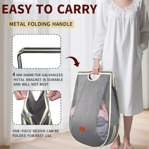 Ligereza Large Capacity Hanging Laundry Hamper Bag, Portable Over The Door - Image 4