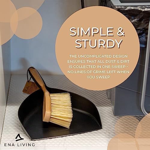 Bamboo Dust Pan & Brush Set, Portable Dustpan & Brush, Sturdy & Effective Dust - Image 3