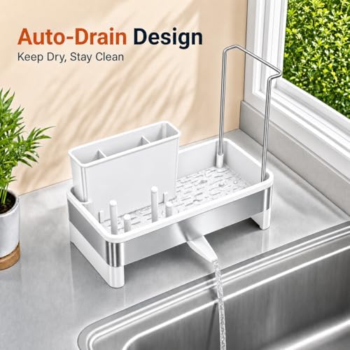 Laveshop Sponge Holder for Kitchen Sink, Rustproof Stainless Steel Sink Caddy - Image 3