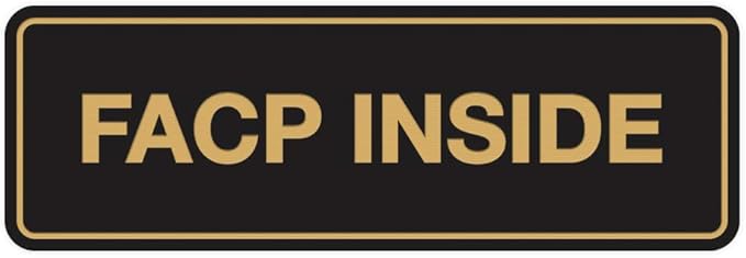 Signs ByLITA Standard FACP Inside Sign | Fire Safety Signage (Black/Gold) - Small 1 Pack