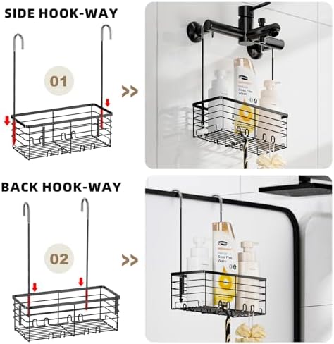 SHANSHUI Shower Hanging Caddy, Bathroom Shower Organizer Basket, Shampoo - Image 3
