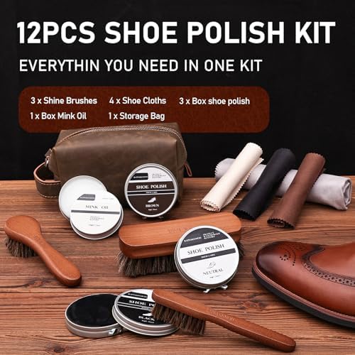 RAPSAKEMOH Shoe Polish Kit, Horsehair Brush Shoe Shine Kit - Image 2