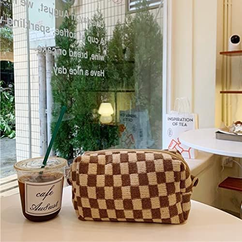 SxoSyo 2 Pcs Checkered Cosmetic Bags - Image 2
