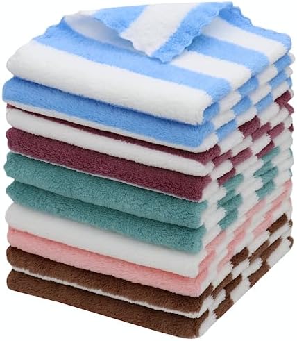Microfiber Cleaning Cloth, 10 Pack Microfiber Rags, Mix Color by HFGBLG