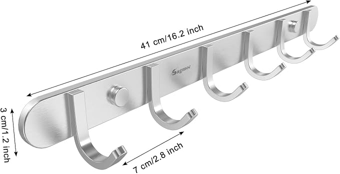 Wall Mounted Coat Hook Rack, 16-Inch - Image 2