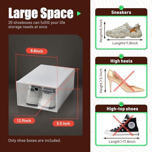 20 Pack Foldable Shoe Boxes - Image 4
