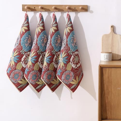 Set of 4 Cotton Floral Kitchen Towels - Image 2